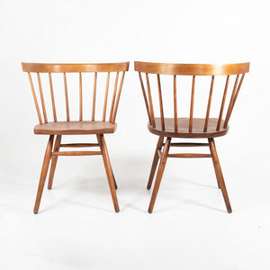 SOLD 1949 Pair of N19 Straight Chairs By George Nakashima For Knoll in Cherry