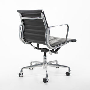 SOLD 2007 Aluminum Group Management Chair by Ray and Charles Eames for Herman Miller in Black Leather 12+ Available