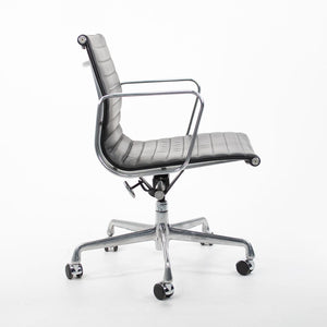 SOLD 2007 Aluminum Group Management Chair by Ray and Charles Eames for Herman Miller in Black Leather 12+ Available