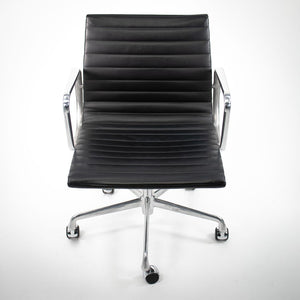 SOLD 2007 Aluminum Group Management Chair by Ray and Charles Eames for Herman Miller in Black Leather 12+ Available