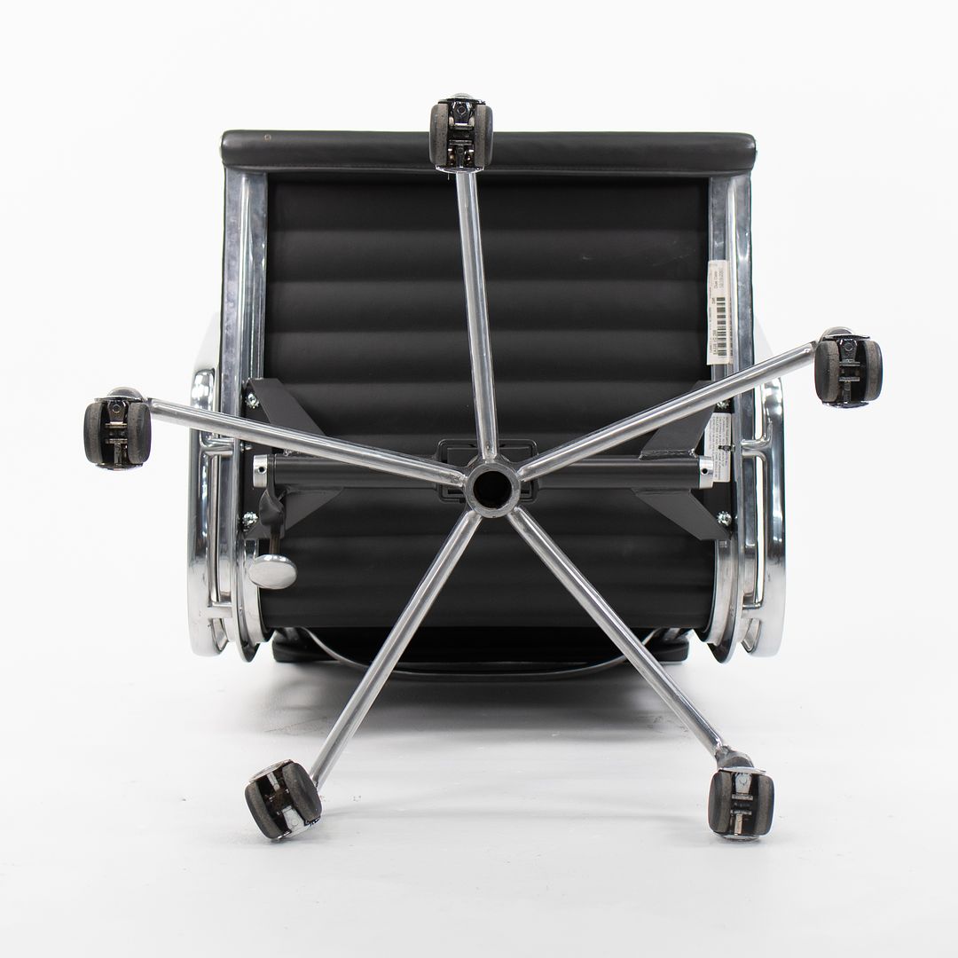 SOLD 2007 Aluminum Group Management Chair by Ray and Charles Eames for Herman Miller in Black Leather 12+ Available