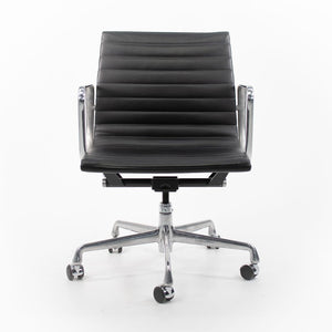 SOLD 2007 Aluminum Group Management Chair by Ray and Charles Eames for Herman Miller in Black Leather 12+ Available