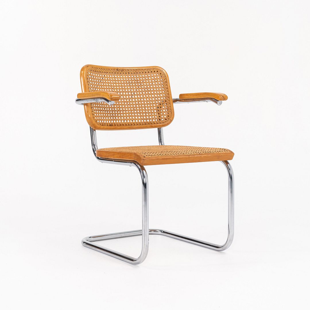 1970s B64 Cesca Armchair by Marcel Breuer for Knoll / Thonet in Beech with Cane 12+ Available