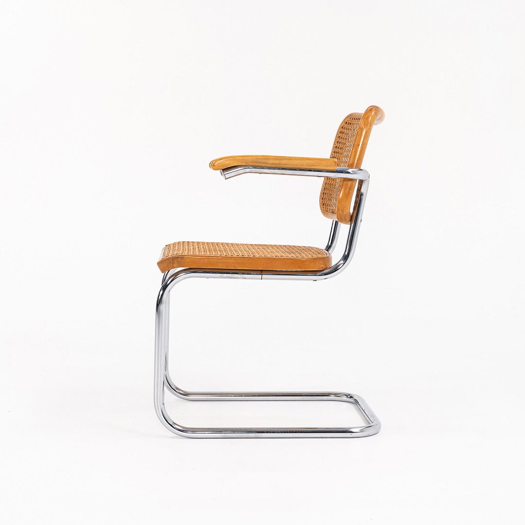 1970s B64 Cesca Armchair by Marcel Breuer for Knoll / Thonet in Beech with Cane 12+ Available