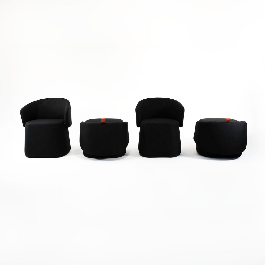 2020 Openest Chick Pouf Chair by Patricia Urquiola for Haworth in Black Fabric