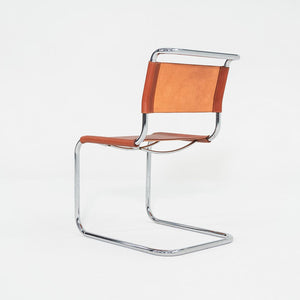 1960s Set of Four Marcel Breuer for Knoll B33 Dining Chairs in New Brown Leather