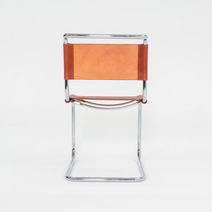 1960s Set of Four Marcel Breuer for Knoll B33 Dining Chairs in New Brown Leather
