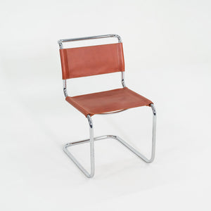 1960s Set of Four Marcel Breuer for Knoll B33 Dining Chairs in New Brown Leather