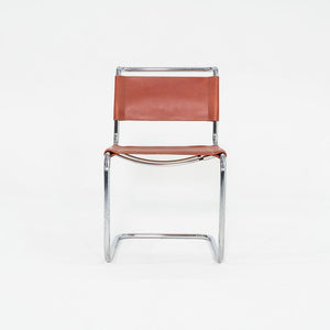 1960s Set of Four Marcel Breuer for Knoll B33 Dining Chairs in New Brown Leather
