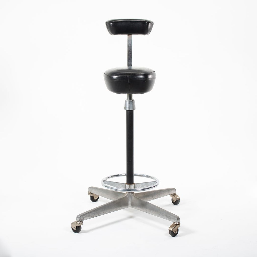 SOLD 1964 Acton Office Perch Stool by George Nelson and Robert Propst for Herman Miller in Vinyl and Aluminum