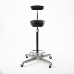 SOLD 1964 Acton Office Perch Stool by George Nelson and Robert Propst for Herman Miller in Vinyl and Aluminum