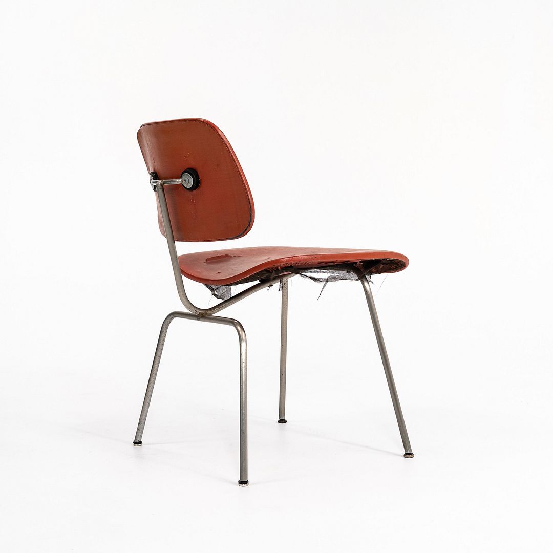 1952 DCM Dining Chair by Charles and Ray Eames for Evans / Herman Miller with Rare Upholstery