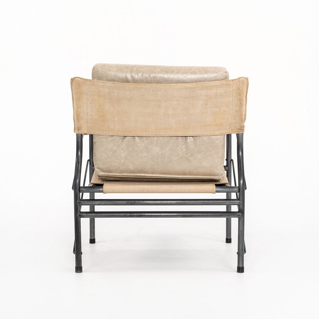 1970s Colombo 907 Safari Chair in Linen Canvas and Leather