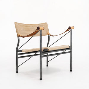 1970s Colombo 907 Safari Chair in Linen Canvas and Leather
