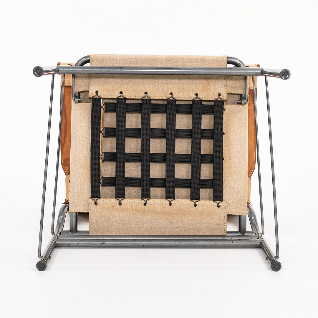 1970s Colombo 907 Safari Chair in Linen Canvas and Leather