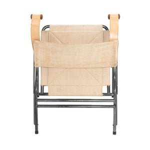 1970s Colombo 907 Safari Chair in Linen Canvas and Leather
