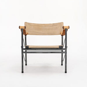 1970s Colombo 907 Safari Chair in Linen Canvas and Leather