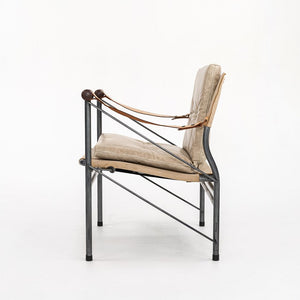 1970s Colombo 907 Safari Chair in Linen Canvas and Leather