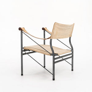 1970s Colombo 907 Safari Chair in Linen Canvas and Leather