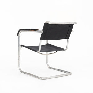 1940s B34 Arm Chair by Marcel Breuer for Gebruder Thonet in Aluminum with Canvas Upholstery