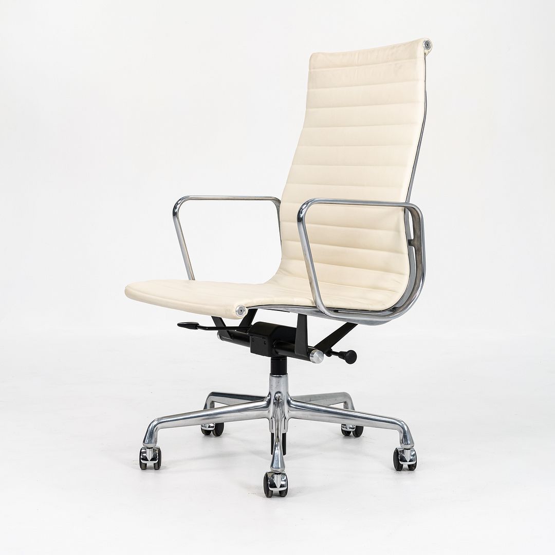 2014 Aluminum Group Executive Desk Chair by Charles and Ray Eames for Herman Miller in Ivory Leather 12+ Available