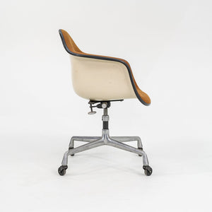 1970s Herman Miller Eames EC434 Upholstered Arm Shell Chair in Brown/Orange