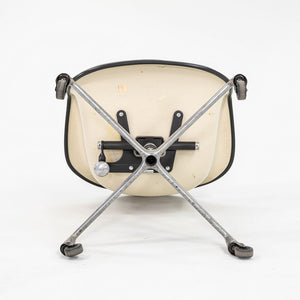 1970s Herman Miller Eames EC434 Upholstered Arm Shell Chair in Brown/Orange
