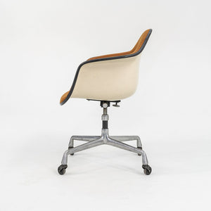 1970s Herman Miller Eames EC434 Upholstered Arm Shell Chair in Brown/Orange