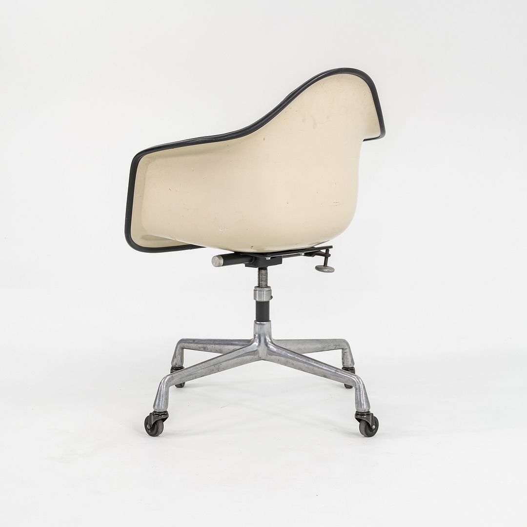 1970s Herman Miller Eames EC434 Upholstered Arm Shell Chair in Brown/Orange