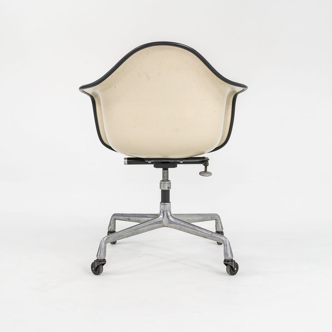 1970s Herman Miller Eames EC434 Upholstered Arm Shell Chair in Brown/Orange