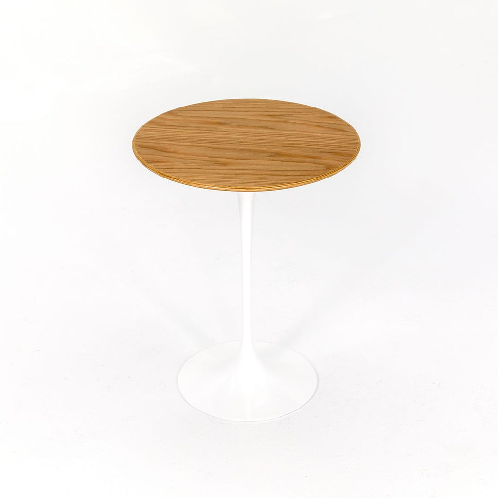 2022 Tulip Side Table, Model 16OTR by Eero Saarinen for Knoll in Oak with 16 inch Top