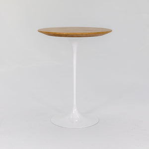 SOLD 2022 Tulip Side Table, Model 16OTR by Eero Saarinen for Knoll in Oak with 16 inch Top
