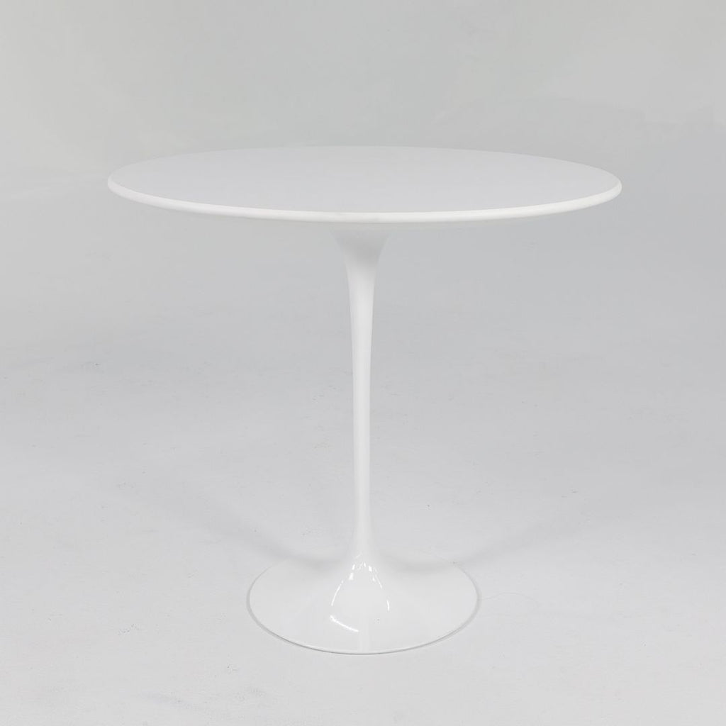 2021 Knoll Saarinen Oval Pedestal Side Table, 160TR by Eero Saarinen for Knoll in White Laminate