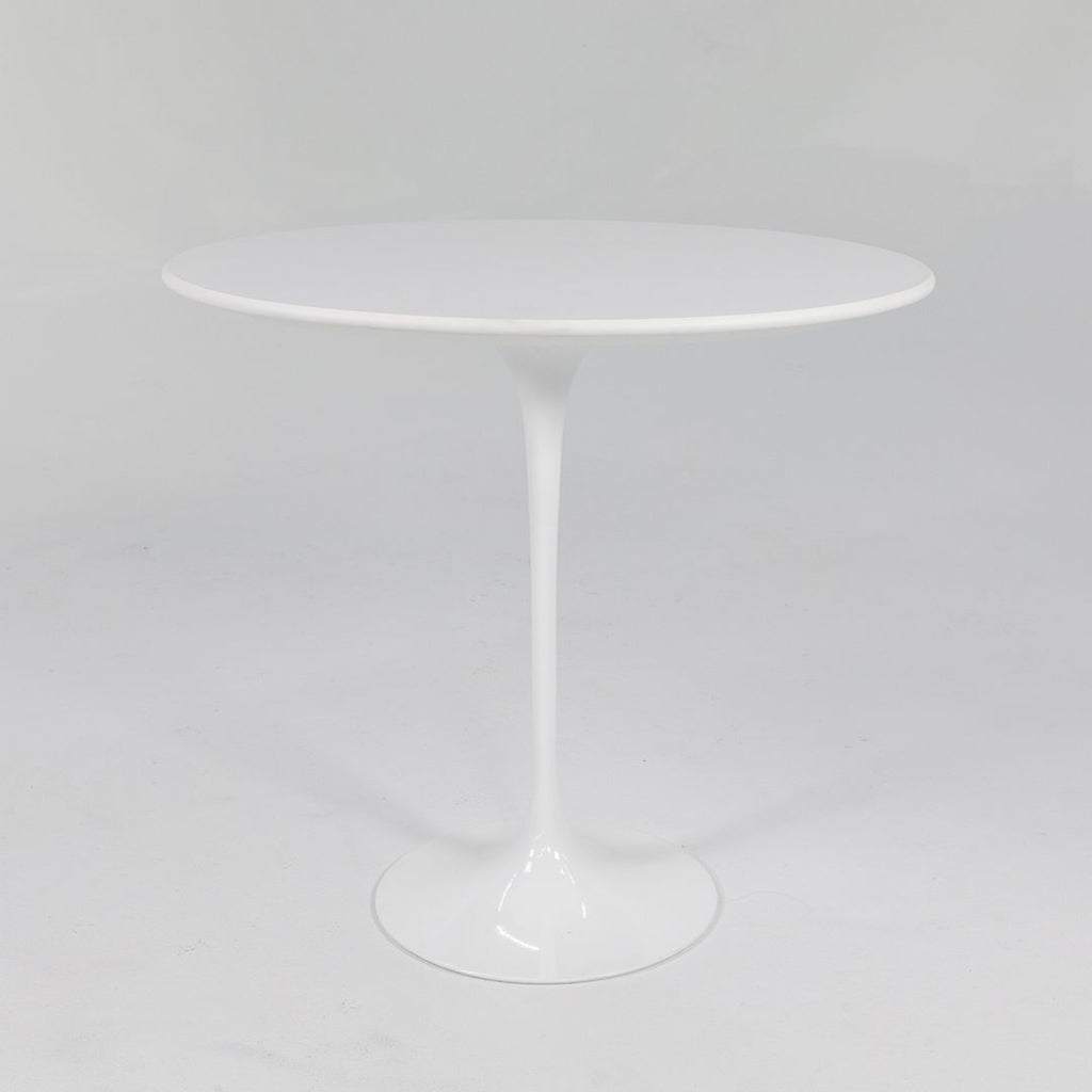 SOLD 2021 Knoll Saarinen Oval Pedestal Side Table, 160TR by Eero Saarinen for Knoll in White Laminate
