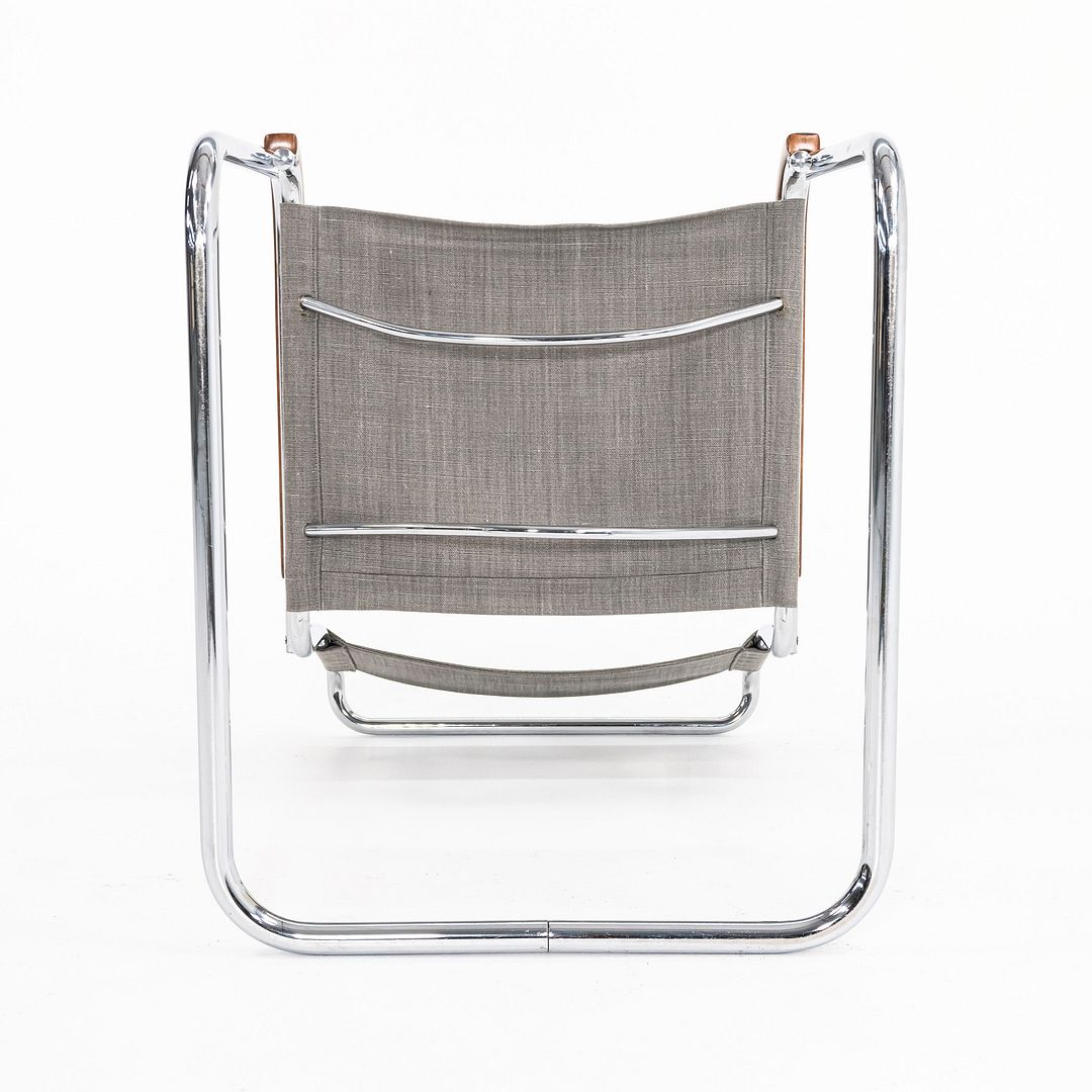 1950s B34 Arm Chair by Marcel Breuer for Thonet in Chromed Steel with Canvas Upholstery