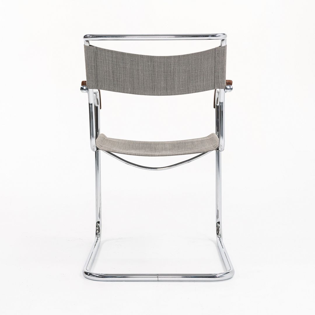 1950s B34 Arm Chair by Marcel Breuer for Thonet in Chromed Steel with Canvas Upholstery