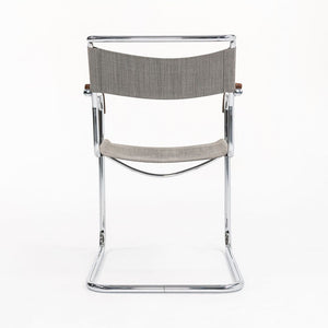 1950s B34 Arm Chair by Marcel Breuer for Thonet in Chromed Steel with Canvas Upholstery