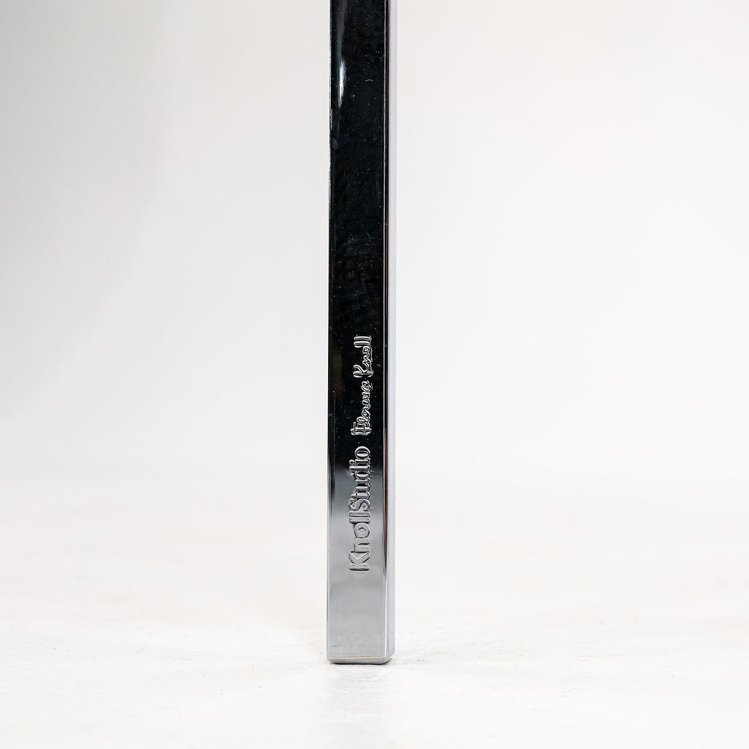 SOLD 2010s Florence Knoll Square End Table, Model 2510T by Florence Knoll in Chromed Steel and Glass 2x Available