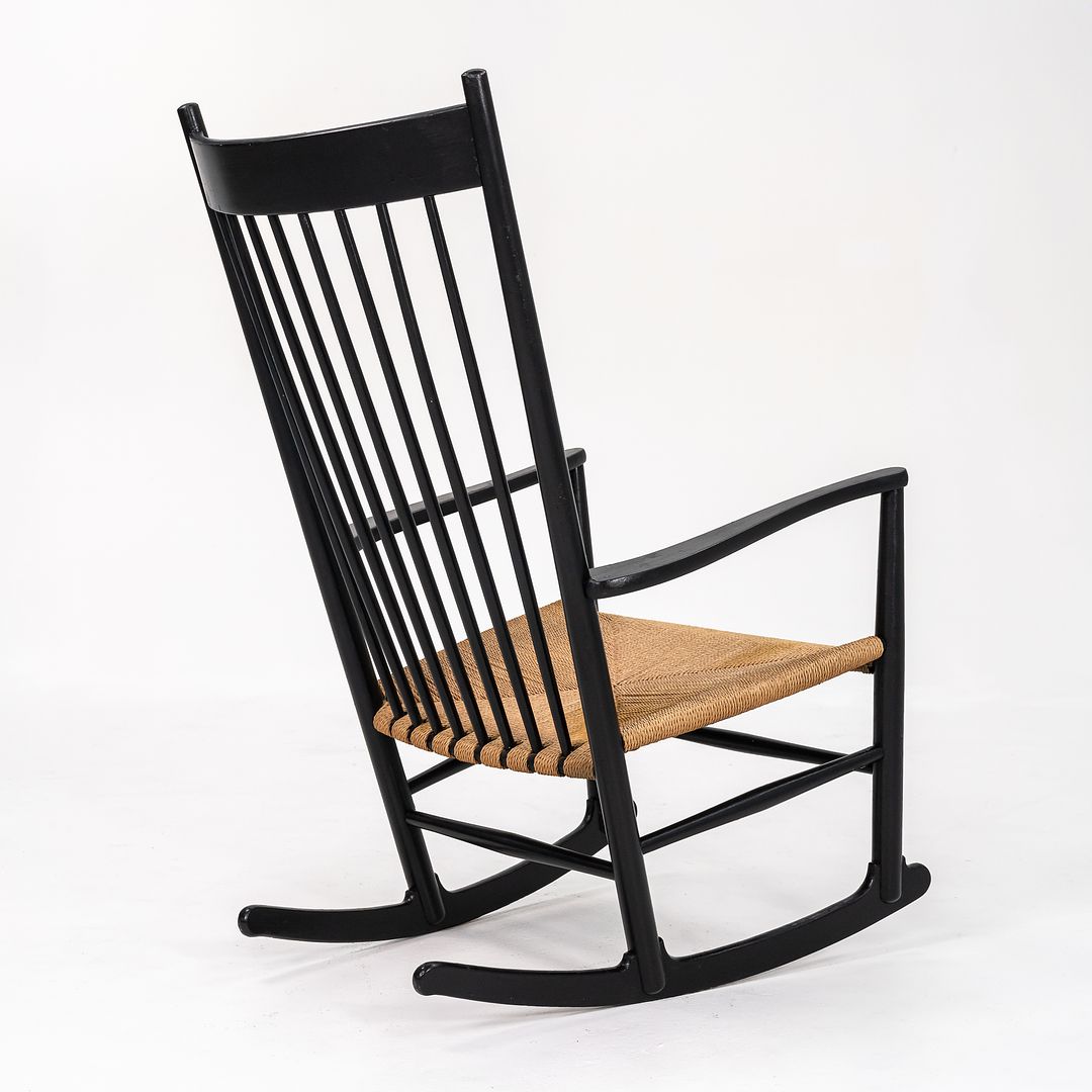 Hans Wegner J16 Rocking Chair by Hans Wegner for FDB Denmark in Ebonized Oak