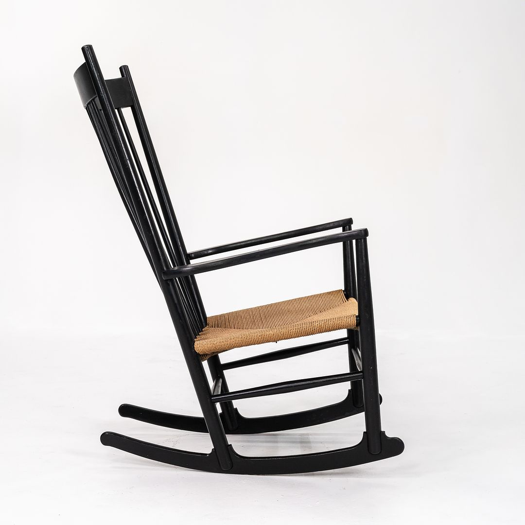 Hans Wegner J16 Rocking Chair by Hans Wegner for FDB Denmark in Ebonized Oak
