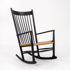 Hans Wegner J16 Rocking Chair by Hans Wegner for FDB Denmark in Ebonized Oak