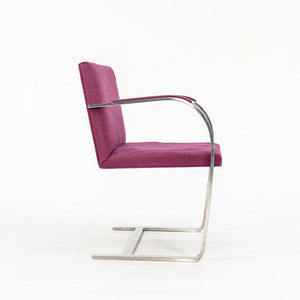 1960s Set of Four Stainless Steel Flat Bar Brno Armchairs, Model MR50, by Mies van der Rohe and Lily Reich