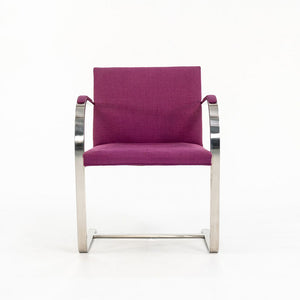 1960s Set of Four Stainless Steel Flat Bar Brno Armchairs, Model MR50, by Mies van der Rohe and Lily Reich