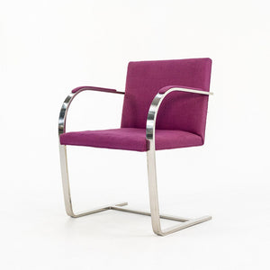 1960s Set of Four Stainless Steel Flat Bar Brno Armchairs, Model MR50, by Mies van der Rohe and Lily Reich