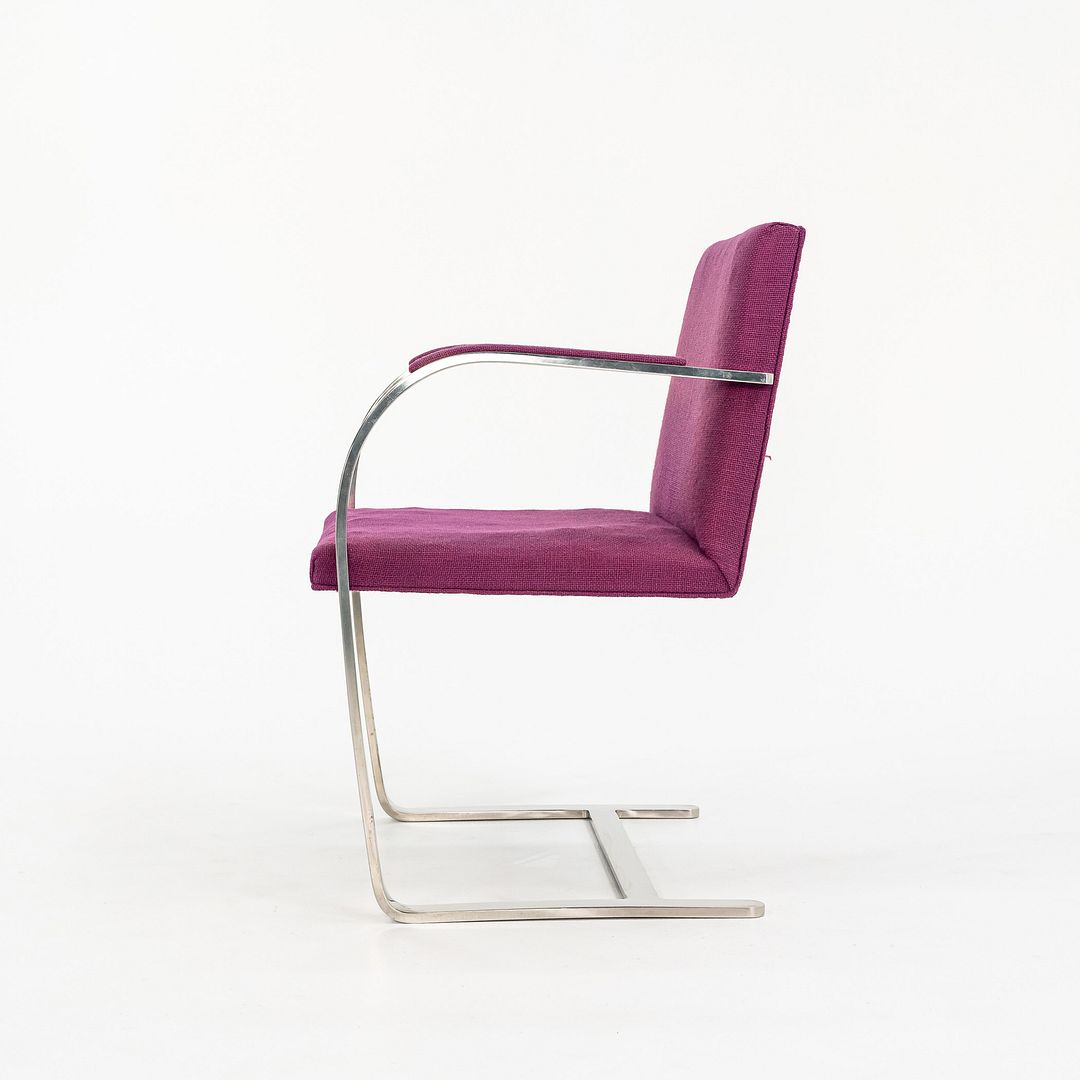 1960s Set of Four Stainless Steel Flat Bar Brno Armchairs, Model MR50, by Mies van der Rohe and Lily Reich