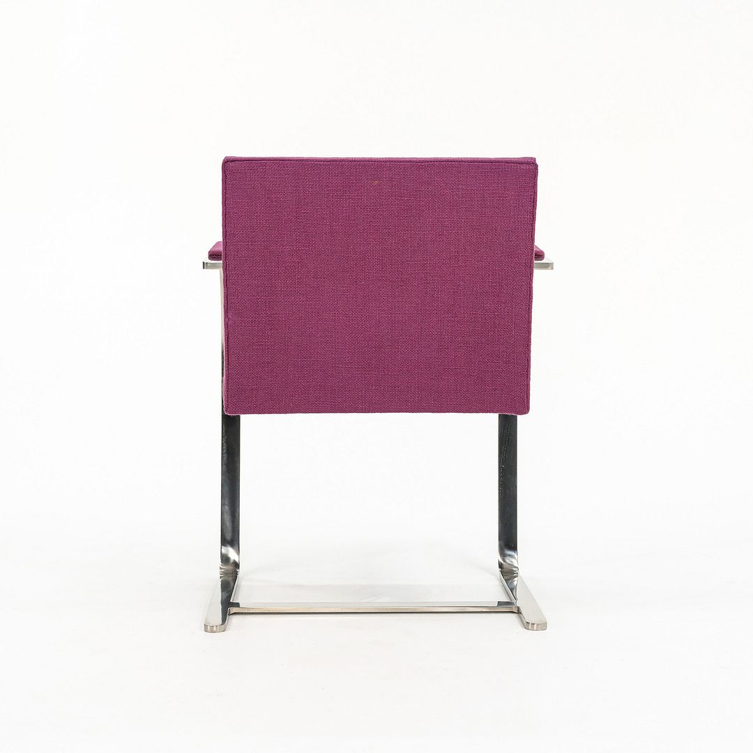 1960s Set of Four Stainless Steel Flat Bar Brno Armchairs, Model MR50, by Mies van der Rohe and Lily Reich