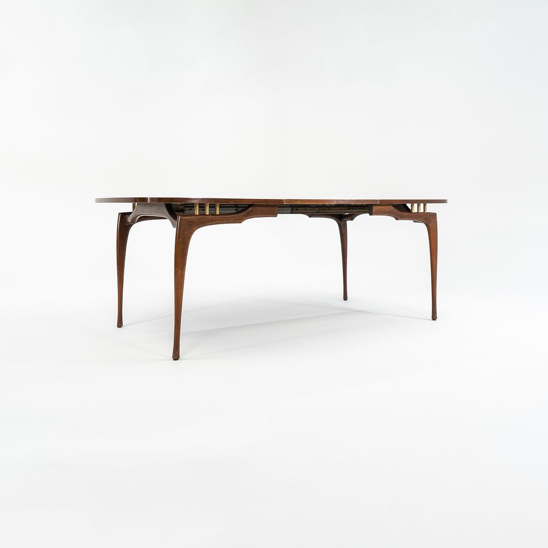 1950s Oiled-Walnut Dining Set by Bertha Schaefer for M. Singer and Sons Walnut, Steel, Varnish