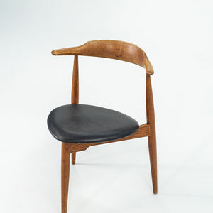 1960s FH4104 Heart Chair by Hans Wegner for Fritz Hansen in Oak w/ Leather Seat