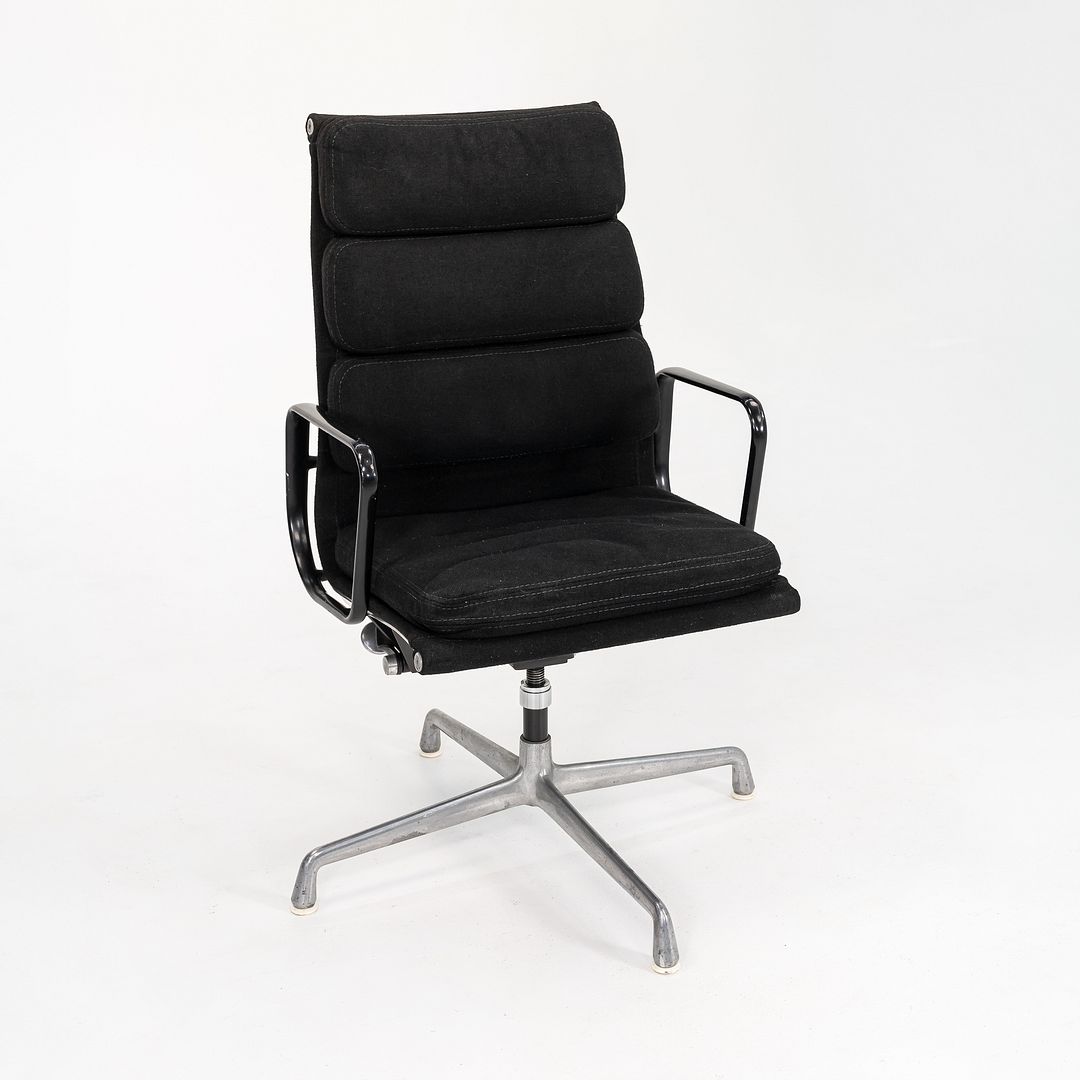 1979 Soft Pad Executive Desk Chair by Charles and Ray Eames for Herman Miller in Black Hopsack Fabric