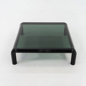 1970s Gae Aulenti for Knoll Orsay Coffee Table with Black Glass Top 44" inches